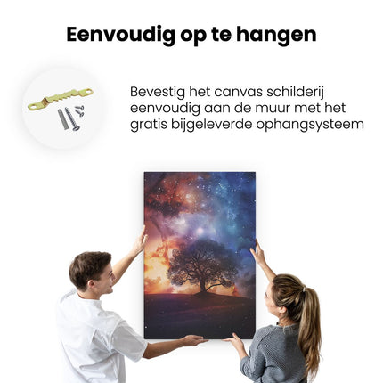 Canvas schilderij ophangen Afbeelding van een Boom in de Lucht