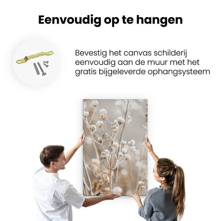 Canvas schilderij ophangen Gedroogde Bloemen in een Veld