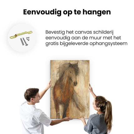 Canvas schilderij ophangen Abstract Kunstwerk van een Paard