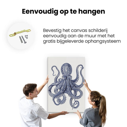 Canvas schilderij ophangen Octopus met Tentakels