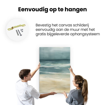 Canvas schilderij ophangen Aquarelkunstwerk van een Strand