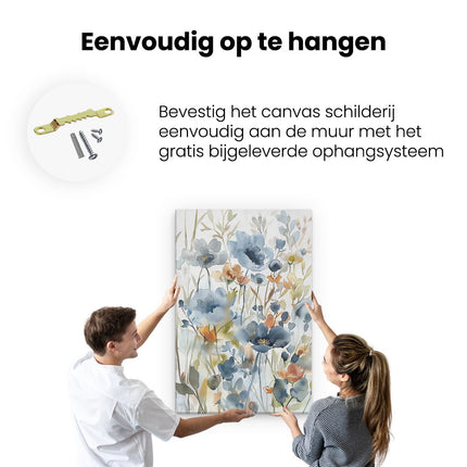 Canvas schilderij ophangen Aquarelkunstwerk van Bloemen