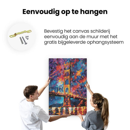 Canvas schilderij ophangen Kunstwerk van de Golden Gate Bridge in San Francisco