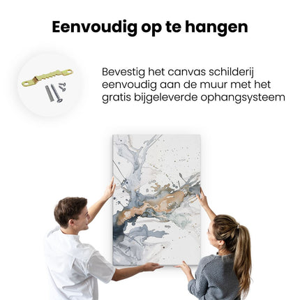 Canvas schilderij ophangen Scheutje Verf op een Witte Achtergrond