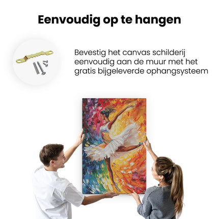 Canvas schilderij ophangen Kunstwerk van een Ballerina
