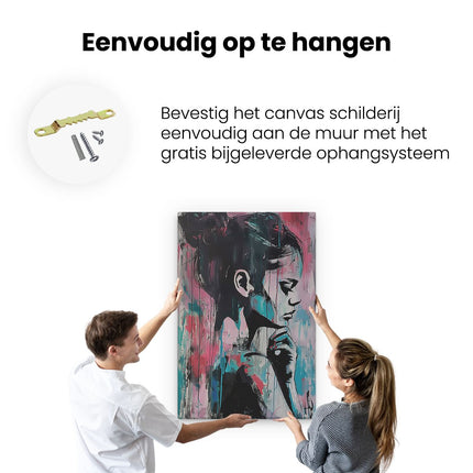 Canvas schilderij ophangen Abstract Kunstwerk van een Vrouw