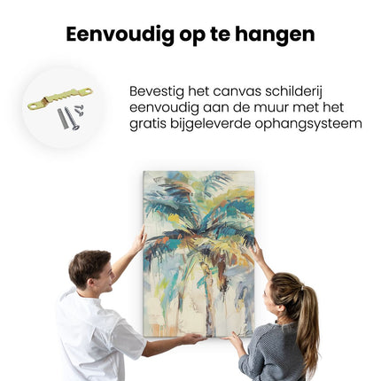 Canvas schilderij ophangen Kunstwerk van Palmbomen