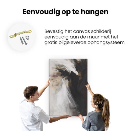 Canvas schilderij ophangen Abstract Kunstwerk van een Zwart Witte Vogel