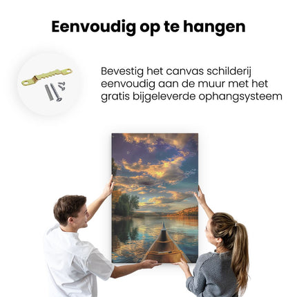 Canvas schilderij ophangen Kano op het Water