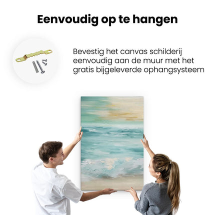 Canvas schilderij ophangen Kunstwerk van de Oceaan bij Zonsondergang