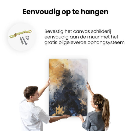 Canvas schilderij ophangen Abstract Kunstwerk van een Boom met Inktspatten