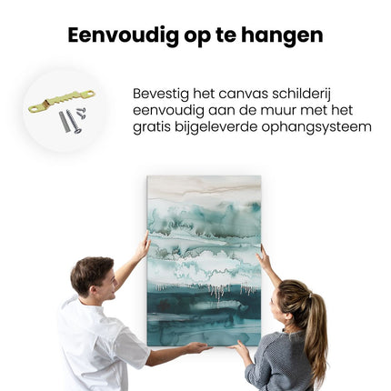 Canvas schilderij ophangen Abstract Kunstwerk van Wolken en Water