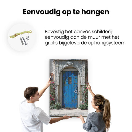 Canvas schilderij ophangen Oude Deur met Ornament