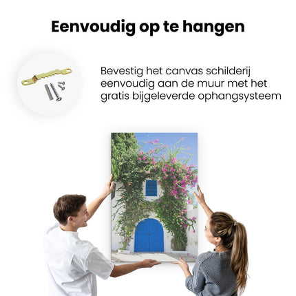 Canvas schilderij ophangen Blue window