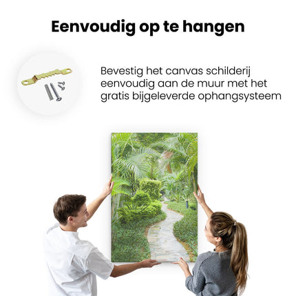 Canvas schilderij ophangen Bamboe Pad