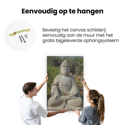 Canvas schilderij ophangen Boeddha met Bamboe
