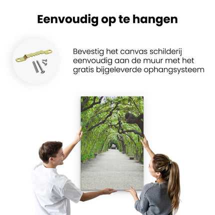 Canvas schilderij ophangen Tunnel van Bomen