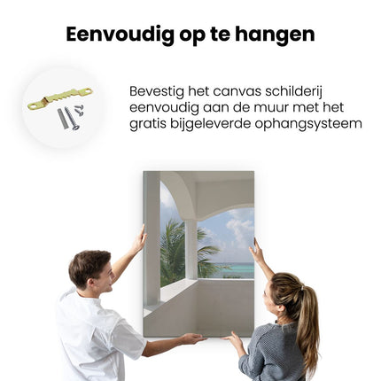 Canvas schilderij ophangen Zicht op Zee