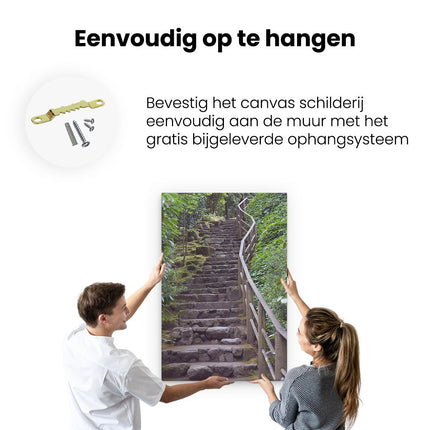 Canvas schilderij ophangen Stenen Trap naar Boven