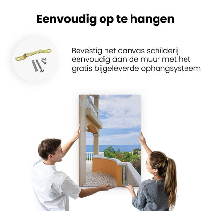 Canvas schilderij ophangen Balkon II (links)