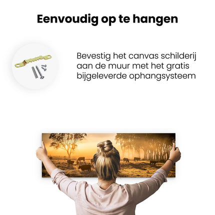 Canvas Schilderij Ophangen Schilderij Weg in een Mistig Herfstbos