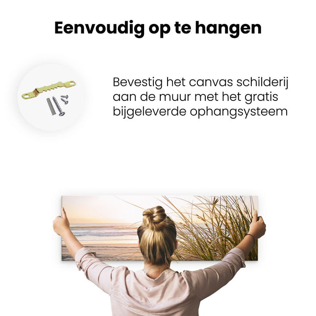 Canvas Schilderij Ophangen Schilderij Zwart Wit Beeld van een Boom in de Mist