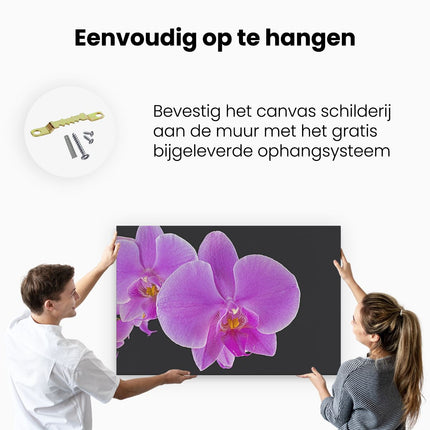 Canvas schilderij ophangen Licht Paarse Orchidee - Bloem