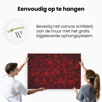 Canvas schilderij ophangen Rode Rozen Achtergrond