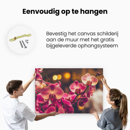 Canvas schilderij ophangen Roze Orchidee Bloemen