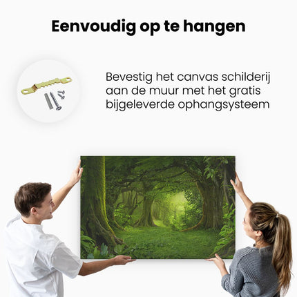 Canvas schilderij ophangen Groene Tropische Jungle Bos 