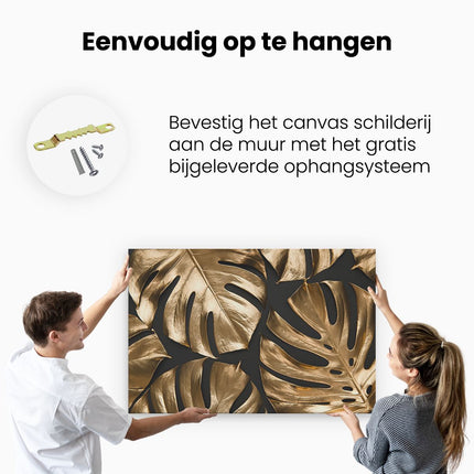 Canvas schilderij ophangen Gouden Bladeren