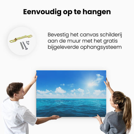 Canvas schilderij ophangen Water Midden Op Zee Met Zonneschijn 