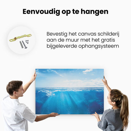 Canvas schilderij ophangen Helder Blauwe Zee Onder Water
