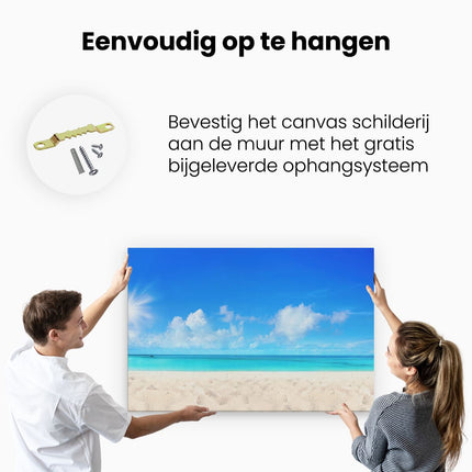 Canvas schilderij ophangen Strand En Zee Met Helder Witte Zand