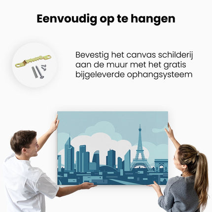 Canvas schilderij ophangen Skyline Van Parijs - Abstract