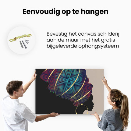 Canvas schilderij ophangen Afrikaanse Vrouw Met Een Tulband