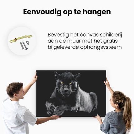 Canvas schilderij ophangen Zwarte Panter