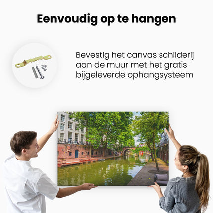 Canvas schilderij ophangen Oudegracht In Utrecht