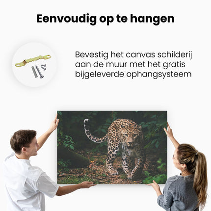 Canvas schilderij ophangen Luipaard In Het Bos