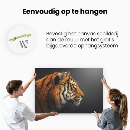 Canvas schilderij ophangen Zijaanzicht Van Een Tijger - Tijgerkop