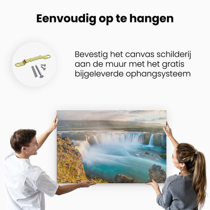 Canvas schilderij ophangen Watervallen In IJsland