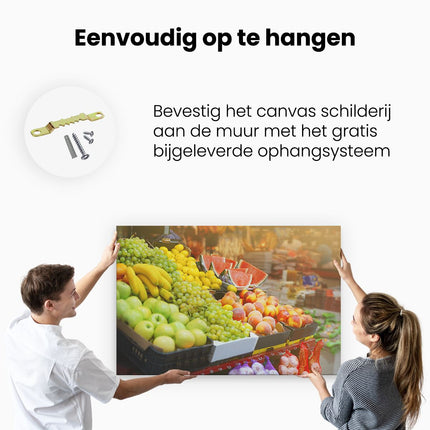 Canvas schilderij ophangen Vers Fruit Op De Markt