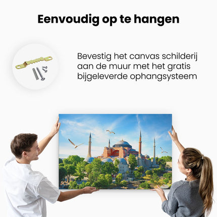 Canvas schilderij ophangen Hagia Sophia Moskee In Istanbul