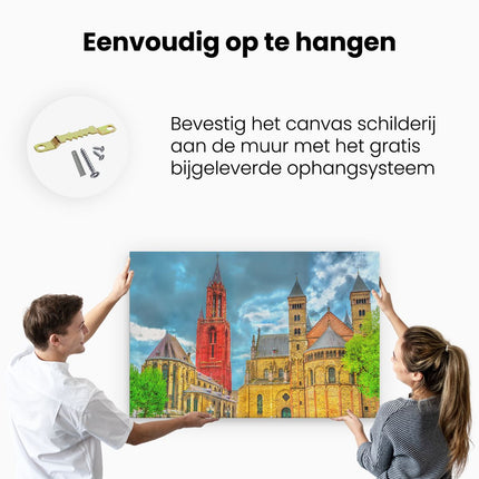 Canvas schilderij ophangen Basiliek van Sint Servaas in Maastricht