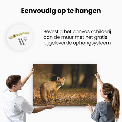 Canvas schilderij ophangen Vos in het Herfstbos