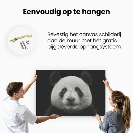 Canvas schilderij ophangen Panda - Pandakop 