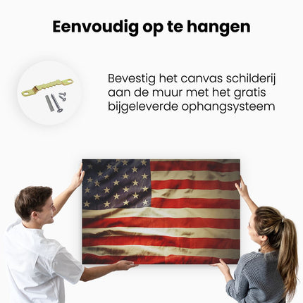 Canvas schilderij ophangen Amerikaanse Vlag - Verenigde Staten