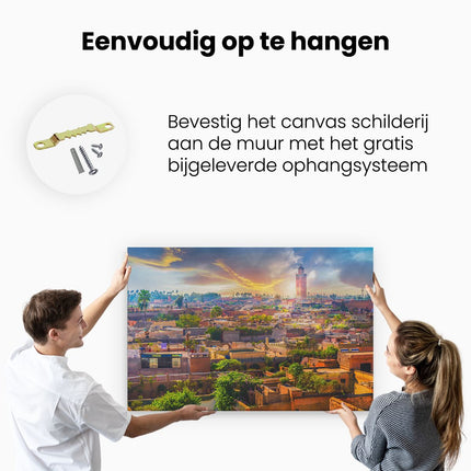 Canvas schilderij ophangen Medina van Marrakesh in Marokko