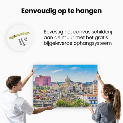 Canvas schilderij ophangen Havana Stad in Cuba
