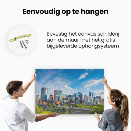 Canvas schilderij ophangen Skyline Calgary Stad in Canada